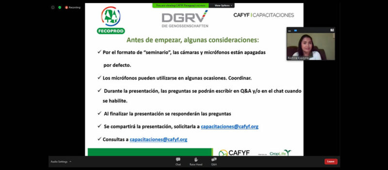 CAFYF y FECOPROD orientan sobre trabajos de campo  tiempos de Covid